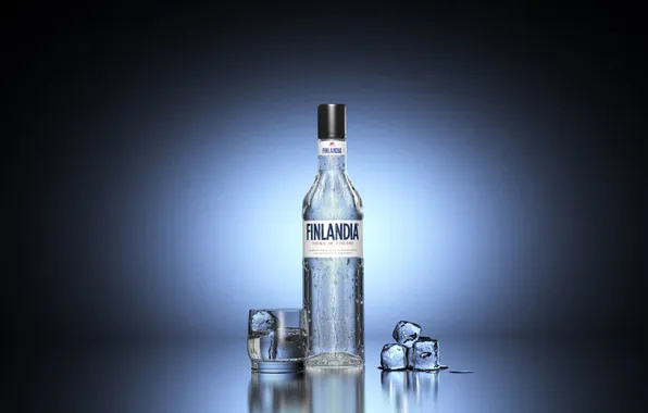 Picture ice, drinks, vodka, bottle, alcoholic