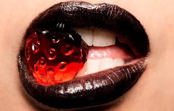 Stone, lipstick, lips