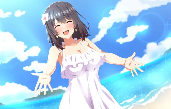 Sea, summer, girl, Haruno Yukinoshita, Yahari Ore no Seishun Love Comedy wa Machigatteiru, by Lieass