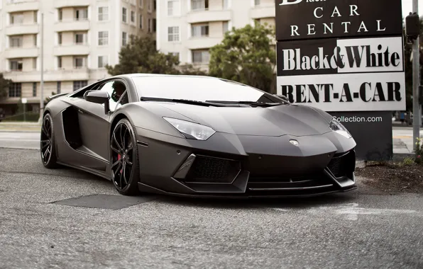 Picture lamborghini, black, aventador, lp700-4