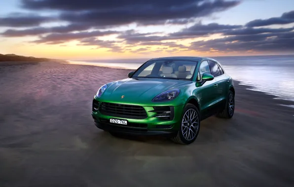 Beach, sunset, coast, the evening, Porsche, Macan, Macan S, 2019