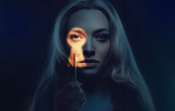 Picture look, shadow, makeup, key, Amanda Seyfried, Amanda Seifred, keyhole, Maid