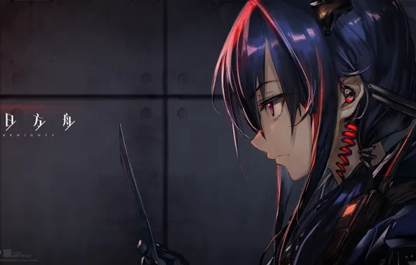 Girl, Profile, Background, Anime