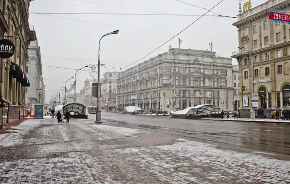 City, winter, ussr, belarus, minsk, winter in the city