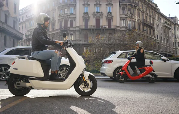 Home, Girl, Road, Guy, Scooter, Electric Scooter, Electric scooter, NIU MQi Sport