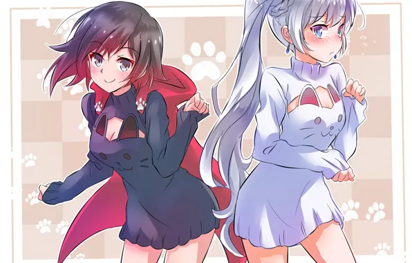 Picture girls, anime, rabbits, RWBY