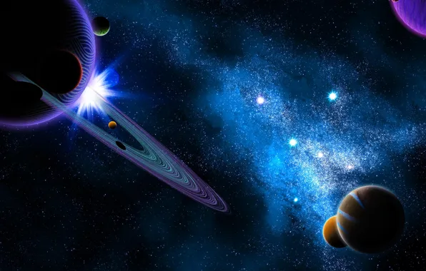 Space, Colorful, art