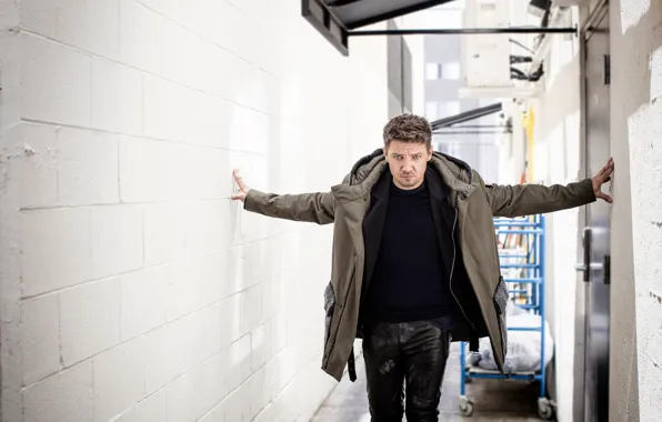 Picture pose, wall, corridor, jacket, actor, truck, photoshoot, pants