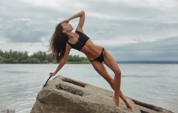Swimsuit, water, girl, pose, figure, Veronica, Leonid Mochulsky