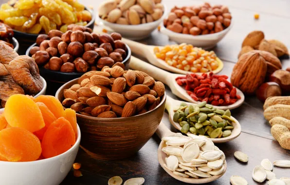 Nuts, Cuts, Seeds, Dried fruits