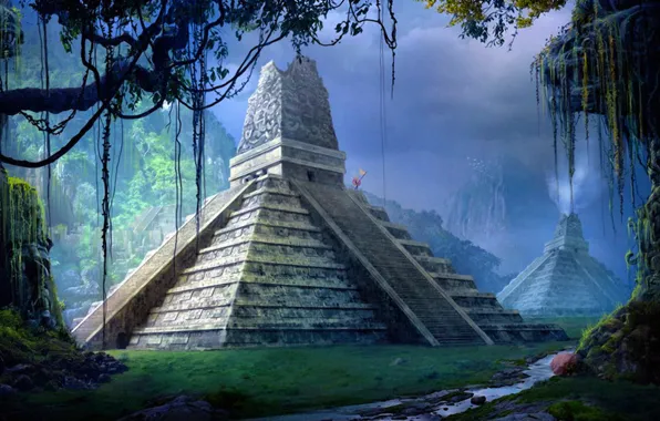 Picture art, painting, concept art, ancient, Pyramid