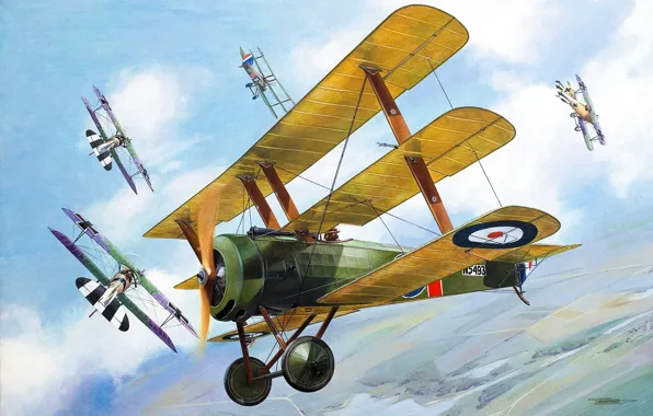 Yellow Triplane Download wallpaper Fighter, Sopwith, Dogfight, Sopwith Triplane ...