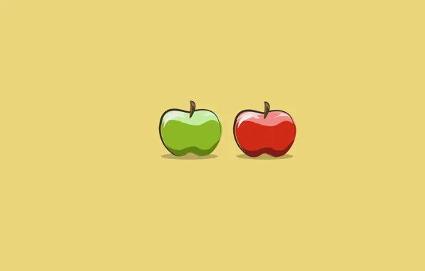 Picture apples, color, pair, fruit
