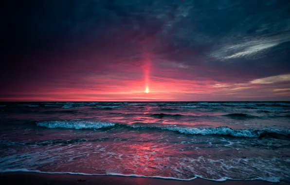 Sea, the sky, sunset, Sunset