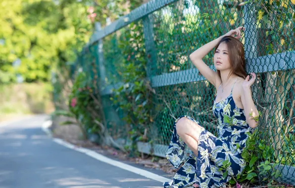Picture girl, street, Asian