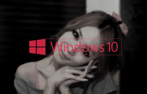 Girl, japan, bow, manicure, windows10