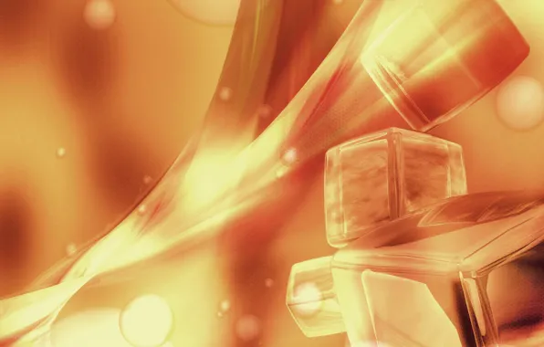 Light, line, orange, abstraction, Cuba, cubes, graphics, composition