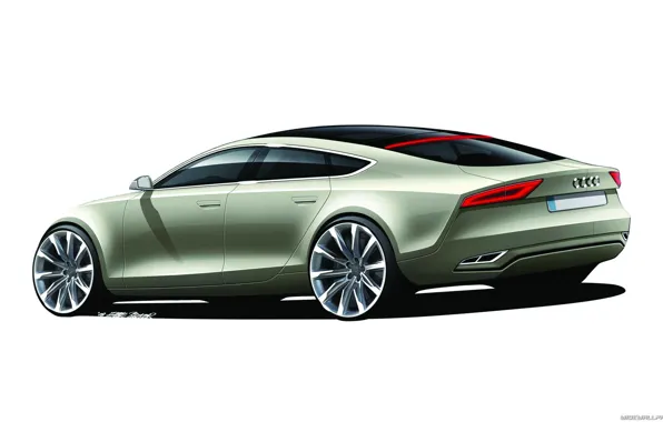 Car, machine, Audi, sketch
