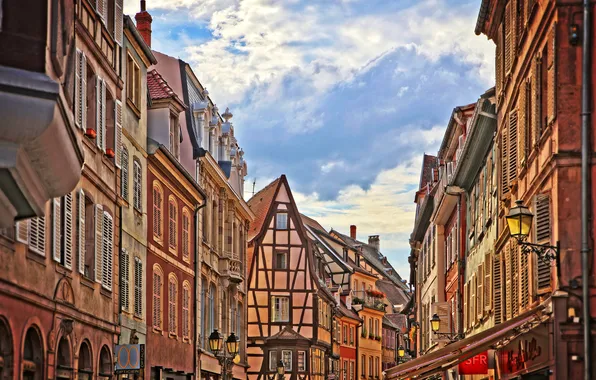 Street, France, home, Colmar