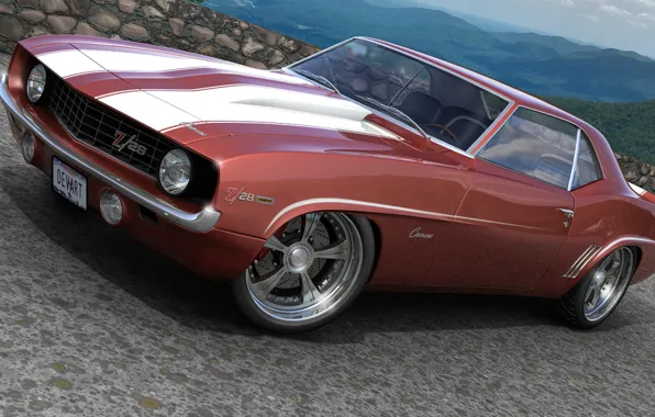 Graphics, Chevrolet, art, 1969, Camaro, custom, dangeruss