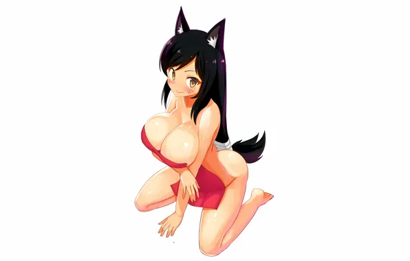 Girl, sexy, ass, cleavage, long hair, legs, boobs, animal ears