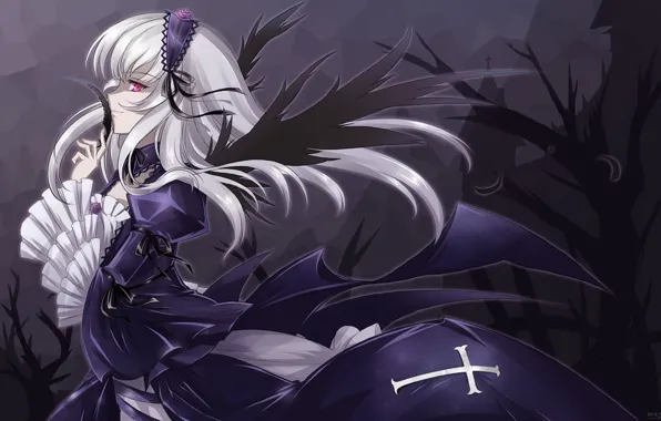 Picture darkness, rozen maiden, suigintou, anime, chrest.