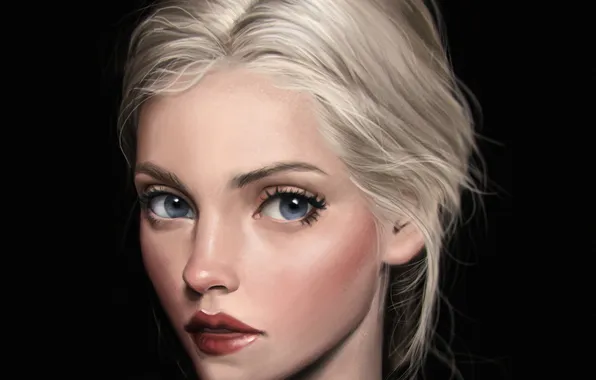 Eyes, look, girl, face, art