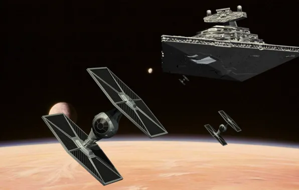 Space, star wars, star wars, Star Destroyer, an Imperial cruiser