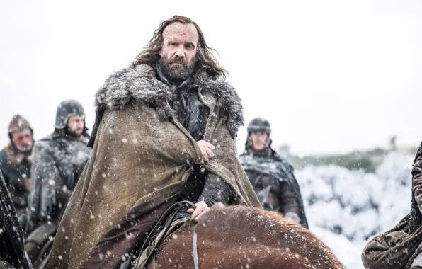 Blizzard, snow, man, A Song of Ice and Fire, horse, season 7, strong, scar