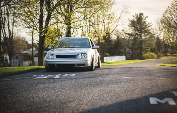 Road, grey, volkswagen, Golf, golf, Volkswagen, MK4