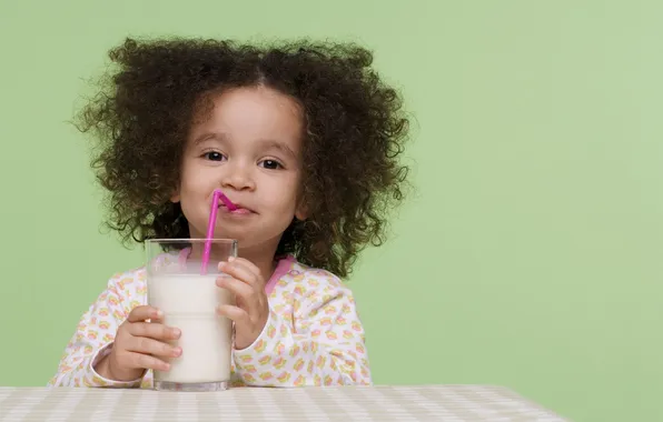 Face, glass, smile, mood, hair, child, baby, milk