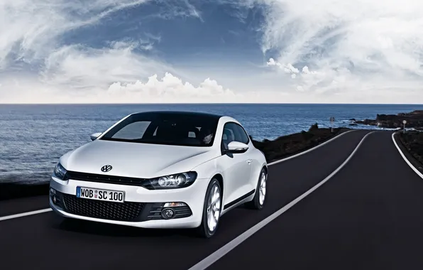 White, volkswagen, scirocco