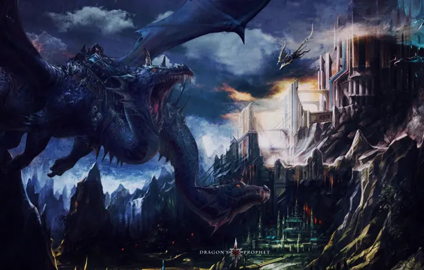 Landscape, castle, Dragons, dragons, Dragon's Prophet