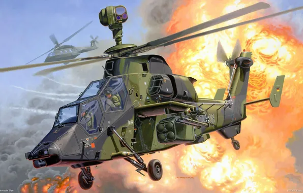 Picture figure, art, helicopter, tiger, eurocopter