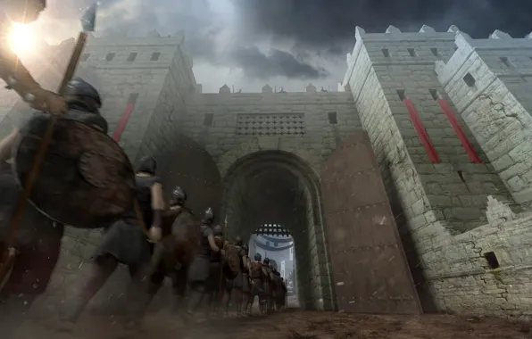 Grille, fortress, warriors, the gates, Gibeah Gate