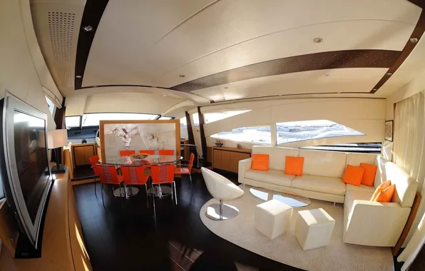 Picture design, style, interior, yacht, Suite, Motor Yacht PERSHING, Capri Italy