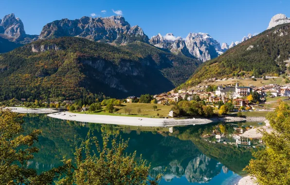 Mountains, lake, Italy, Italy, Trentino Alto Adige, Molveno, Molveno Lake