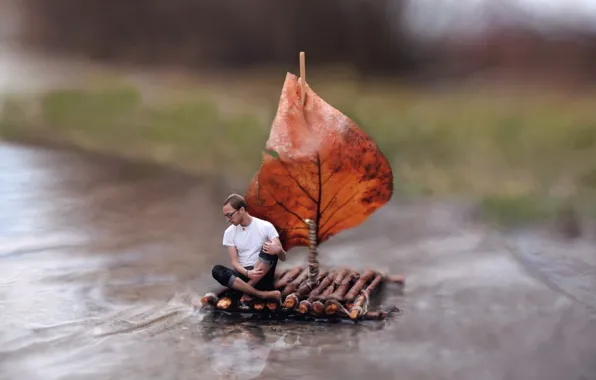 Water, the situation, guy, the raft