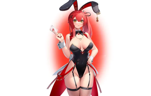 Hot, sexy, red hair, anime, pretty, babe, bunny, cute