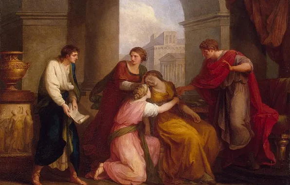 Picture Virgil, 1778, Classicism, Angelica Kaufman, reading the Aeneid to Augustus and Octavia