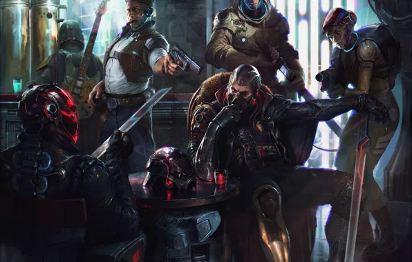 Art, Star wars, Denys Tsiperko, Cyberpunk bikers, Star Wars Challenge, Cyberpunk bikers, Denis Siperko