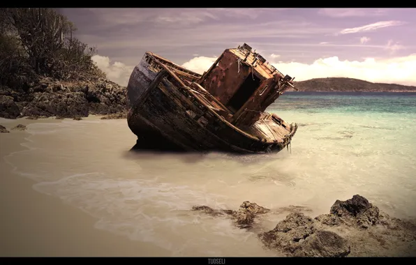 Sea, Laguna, Ship, Shipwreck, Fishing Ship
