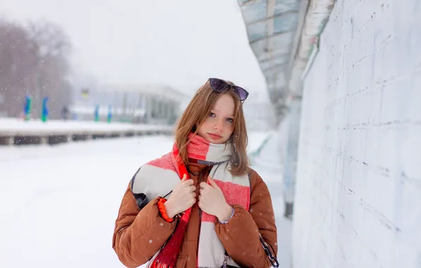 Winter, scarf, Maria, Andrey Plotnikov