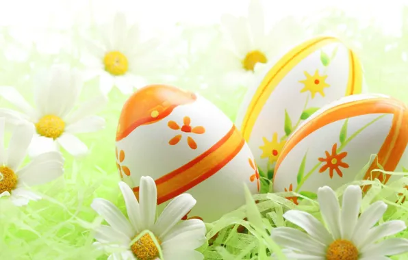 Paint, eggs, Easter, religion, flowers