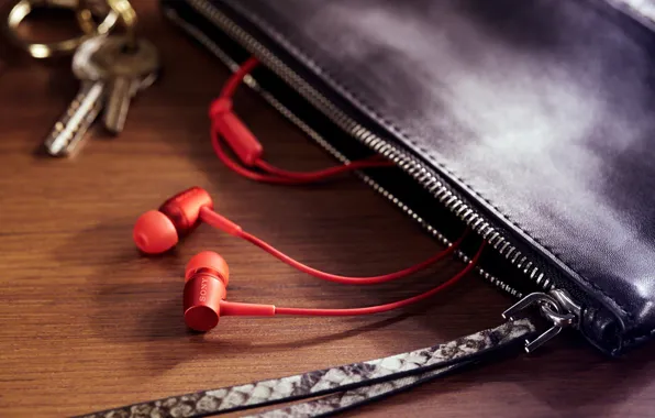 Macro, headphones, bag, sony h.earin