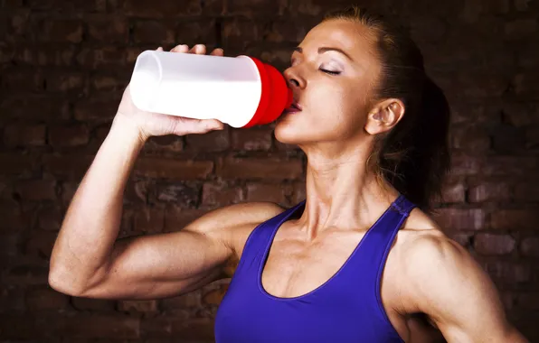 Picture woman, fitness, hydration