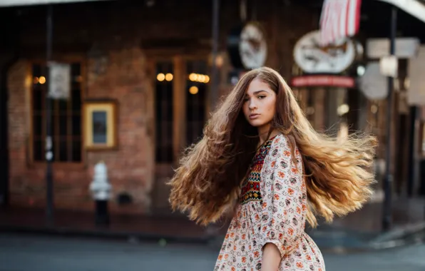 Girl, the city, street, Jesse Duke, Bourbon Street