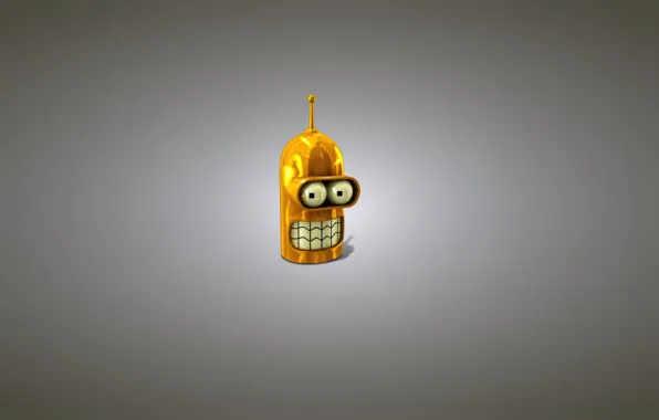 Robot, minimalism, head, gold, Futurama, Futurama, Bender Bending Rodriguez, A Bender Bender Rodriguez