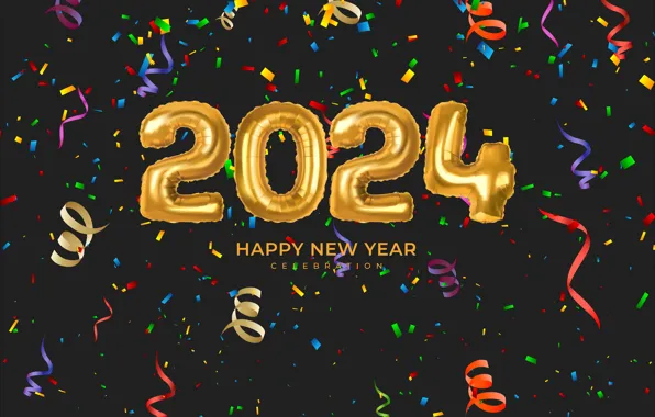 The dark background, the inscription, Shine, sequins, figures, New year, black background, serpentine