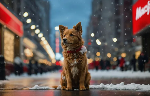 Dog, outdoors, collar, blurry